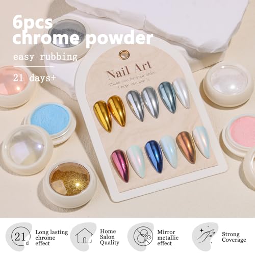 Cat Eye Gel Nail Polish Set with Chrome Powder & Magnet