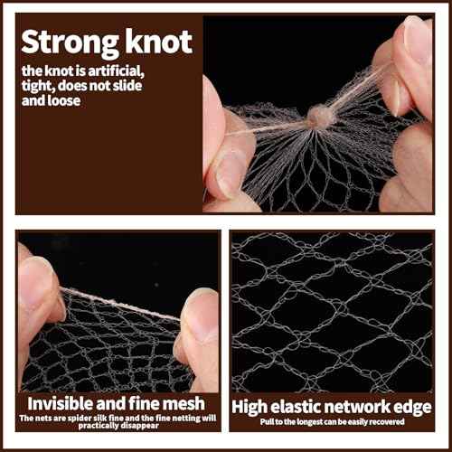 Teenitor Hair Nets For Buns, 3 Sizes Hair Bun Nets For Ballet Girls(12, 20, 28 Inch), 80pcs U Shape Bobby Pins and 40pcs Hairnets For Dance Buns Maker, Tan Brown