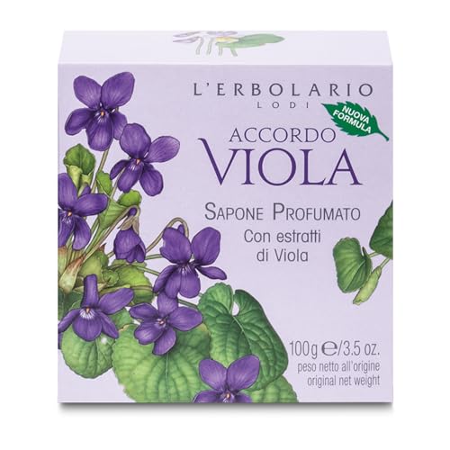 L'Erbolario Perfumed Bar Soap ? Gently Scented Body and Hand Soap Bar ? Moisturizing and Nourishing with Natural Extracts ? Accordo Viola - 3.5 oz (Pack of 2)