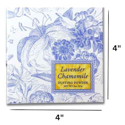 Greenwich Bay Trading Company Lavender Chamomile Dusting Powder - 4 oz, Gentle Talc-Free Body Powder with Soothing Lavender & Chamomile, Ideal for All Skin Types