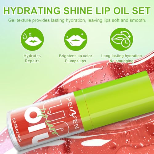 LemonSac 4 PCS Hydrating Lip Oil Set - Glossy & Nourishing