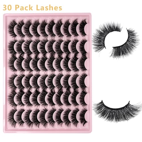 Strip Lashes Bulk C Curl 30 Pairs Cat Eye Faux Mink Lashes Pack Wholesale 18mm Long 3D Volume Natural False Eyelashes Bulk