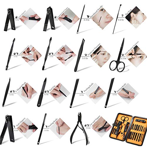 Professional Stainless Steel Nail Clipper & Grooming Kit - 15pcs