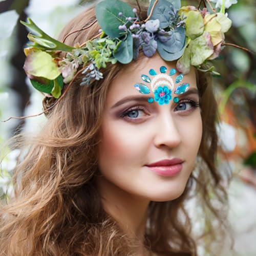 20Pcs Face Gem Stickers - Rhinestone Forehead Decals for Festivals