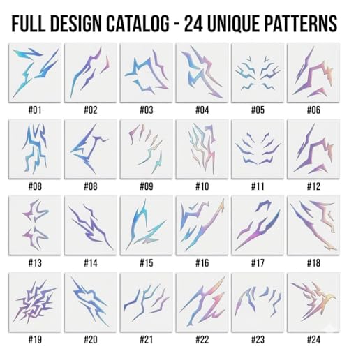 Demon Energy Temporary Tattoos 72 Pcs – Anime Cosplay Makeup Stickers