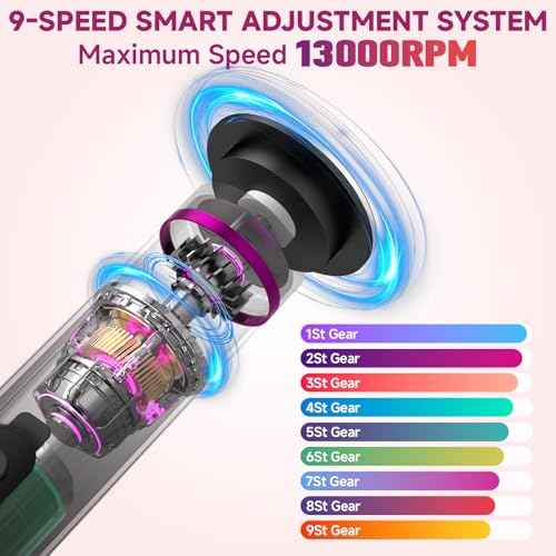 Dermave Electric Foot Callus Remover Cordless, 2 in 1 Wireless Electric Foot File, Adjustable 9 Speed Rechargeable Pedicure Foot Filer Tool w/Sandpaper Discs & Nail Drill Bits, Digital Display (Gray)