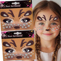 Reindeer Face Temporary Tattoo Stickers - 2 Pack Christmas