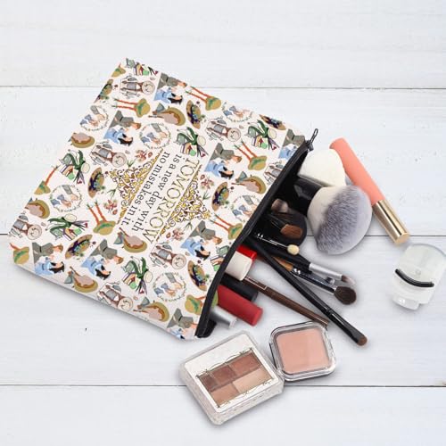 G2TUP Literary Makeup Bag Book Quote Gift Tomorrow is a New Day with No Mistakes in It Anne Fans Cosmetic Bag for Book Lovers (Tomorrow Is New MG)