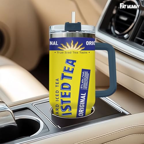 40oz Stainless Steel Tumbler with Handle & Straw