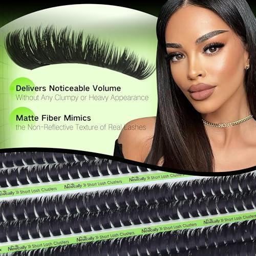 Fluffy 8-12MM Short Cluster Eyelash Extensions by Newcally