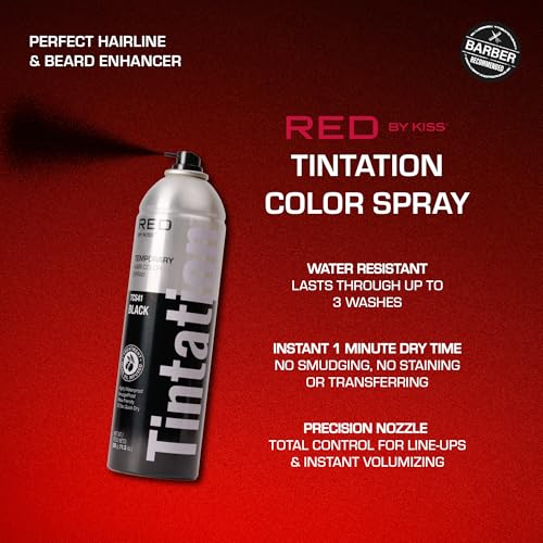 RED by Kiss Temporary Hair Color Spray - Black, 11.5oz