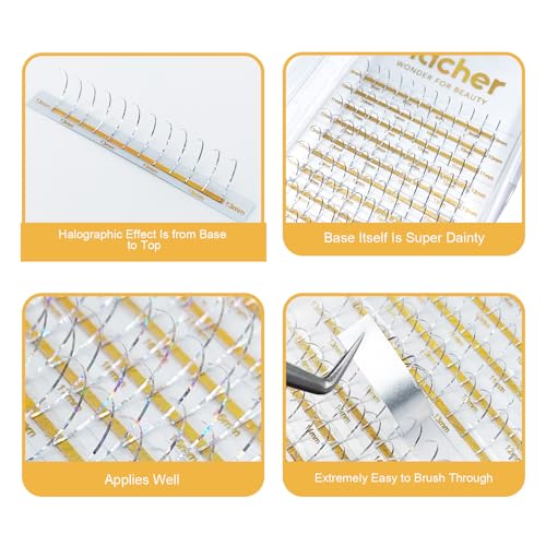 CC Curl Lash Extensions 9-18mm Mixed Holographic Tinsel