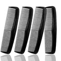 Black Unbreakable Hair Comb Set - Fine Tooth Styling Comb for Men & Women - 4 Pack