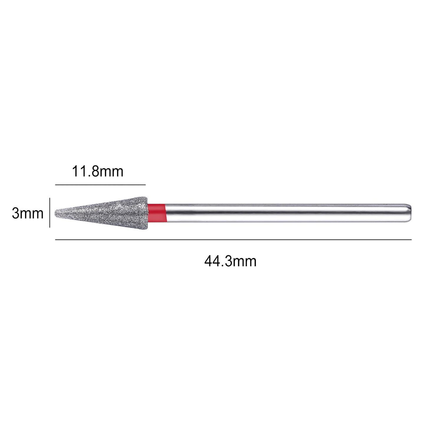 NMKL38 3/32" Tapered Diamond Nail Drill Bit Rotary Cuticle Clean Burr Nail Art File for Electric Drill Machine Manicure Pedicure Tool (Fine - 4.3x12.0)