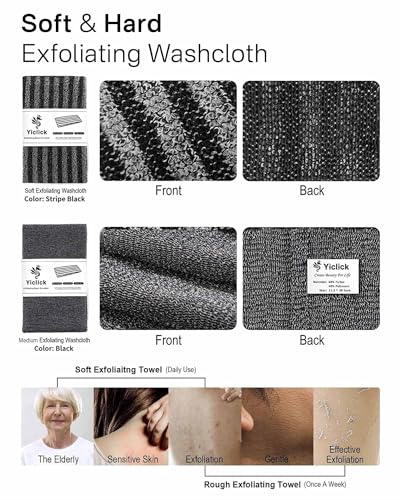 Yiclick Exfoliating Back Scrubber Towel - 40" Body Wash Cloth
