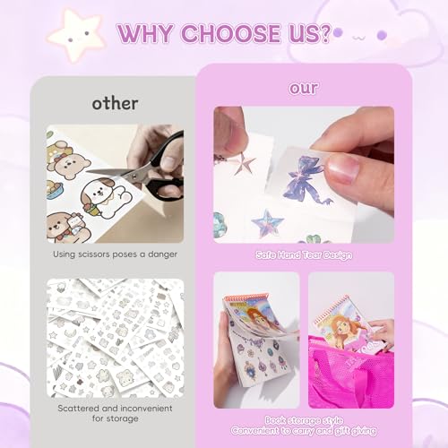 Pre-Cut Temporary Tattoos for Girls, 100+ Butterfly Mermaid Unicorn Tattoos - Waterproof Party Favors Supplies for Birthday, Halloween, Christmas Gift Ideas for Little Girls