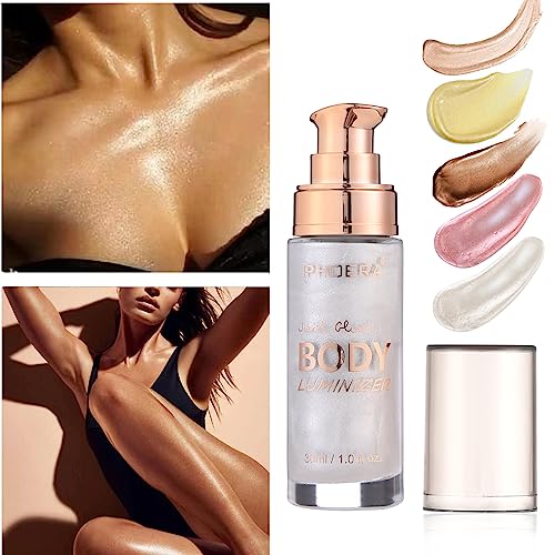 Body Shimmer Oil Luminizer with Brush - Long Lasting Glow