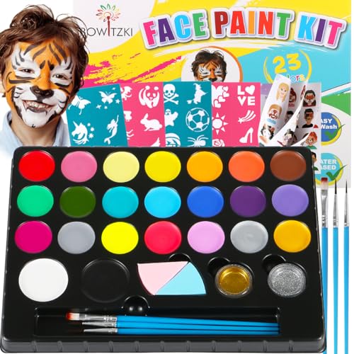 Bowitzki Face Painting Kit 23 Colors Water Based Non Toxic