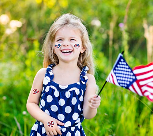 288 Patriotic Temporary Tattoos Glow in Dark - 48 Designs