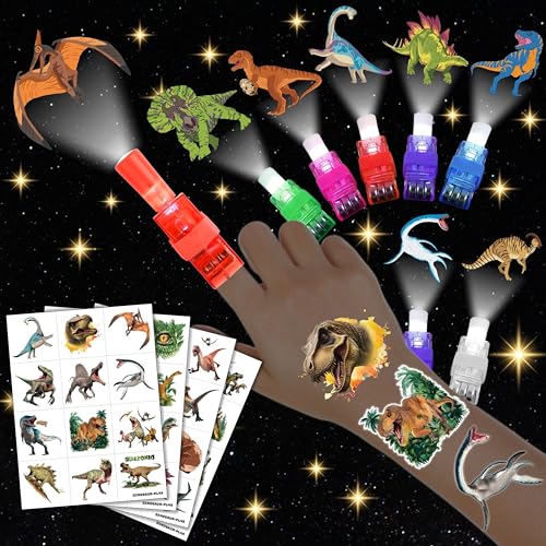 72 Pc Dinosaur Party Favors Set - LED Lights & Tattoos