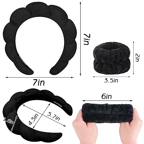 Spa Headband & Wristband Set for Face Washing & Skincare