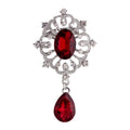 Red Crystal Dangle Drop Brooch Pin