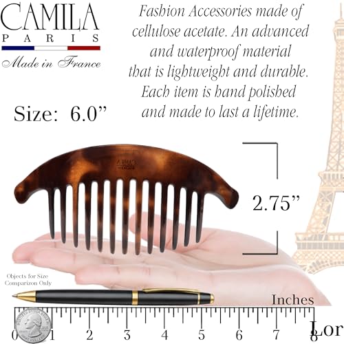 Camila Paris French Hair Combs Set - Tortoise Shell Side Clips