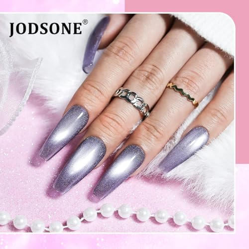 JODSONE Cat Eye Gel Nail Polish Set - 10 Colors with Base & Top Coat