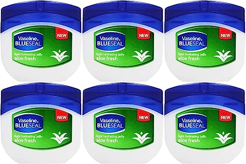 Vaseline Light Hydrating Jelly Aloe Fresh 50 Ml / 1.7 Oz (Pack of 6)