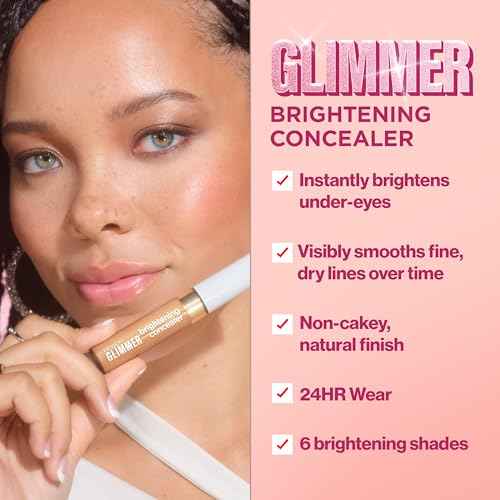Revlon Glimmer Brightening Concealer, Liquid Under Eye Makeup, Made with Caffeine, Vitamin C, & Stevioside, 125, 0.3 fl oz