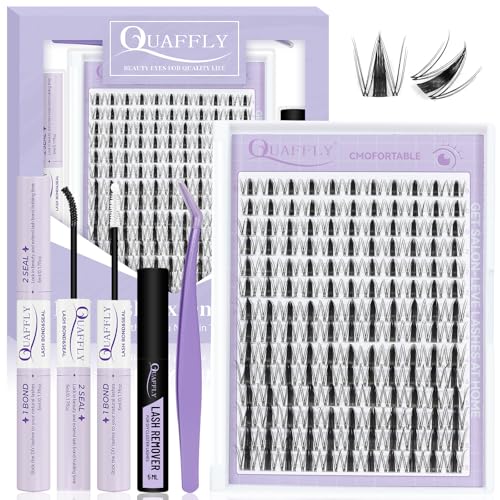 QUAFFLY Lash Extension Kit - 10-18mm Invisible Band Clusters