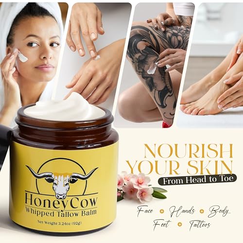 4oz Beef Tallow for Skin & Face | 100% Grass-Fed Tallow Face Moisturizer | Natural Beef Tallow Balm for Sensitive Skin