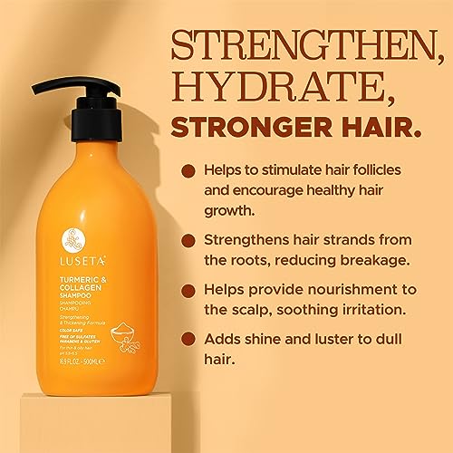 Luseta Turmeric Collagen Shampoo for Thicker Hair, 16.9 oz