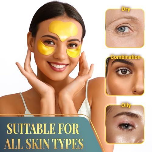 Forehead and Under Eye Wrinkle Patches for Face - Collagen, Hyaluronic Acid and Vitamin A Skin Pads - Forehead Line Remover Wrinkle Eye Patch Set - 52 Golden Sachets