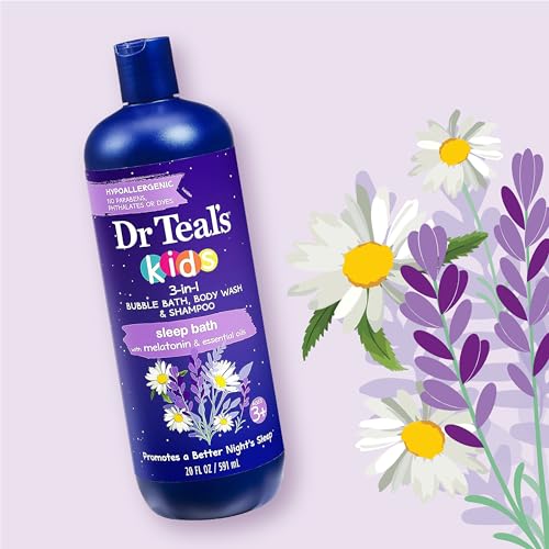 Dr Teal's Kids Sleep Bath & Body Wash Bundle with Melatonin & Essential Oils (3-Pack 20 fl oz & 2-Pack 24 fl oz)