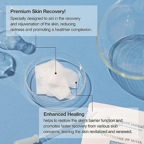 OxygenCeuticals Ceutisome PP Mask ? Recovery & Soothing Sheet Mask with Acetyl Hexapeptide-8, Ceramide NP, DNA & Centella Extract, Post-Treatment Hydration & Barrier Repair (6 Sheets/1 Box)