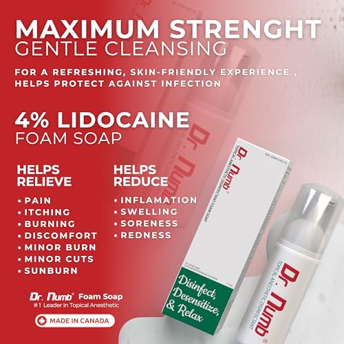 Dr. Numb 4% Lidocaine Topical Anesthetic Foam Soap 1.7 oz
