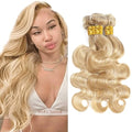 Fridnae 26 Inch Ombre Body Wave Human Hair Bundles Blonde Highlight 3-Pack