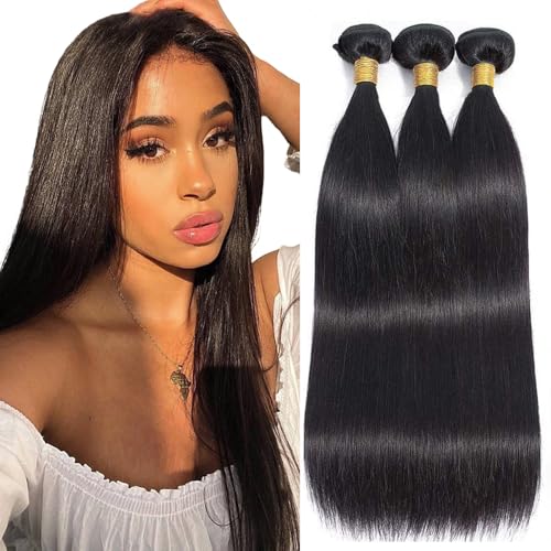 Peruvian Virgin Hair Bundles 14 16 18 Inch Straight