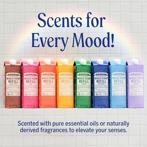 Dr. Bronner's Rose Liquid Castile Soap Refill 32oz Pack of 2 - Organic Vegan