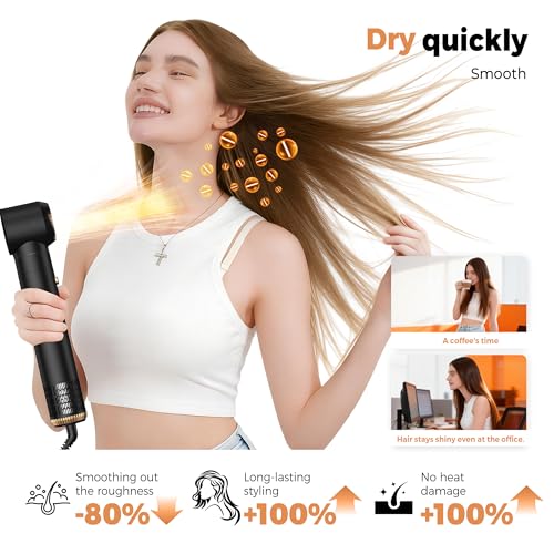 OKWRAP 5-in-1 Hair Dryer Brush Set with Auto Wrap Curlers