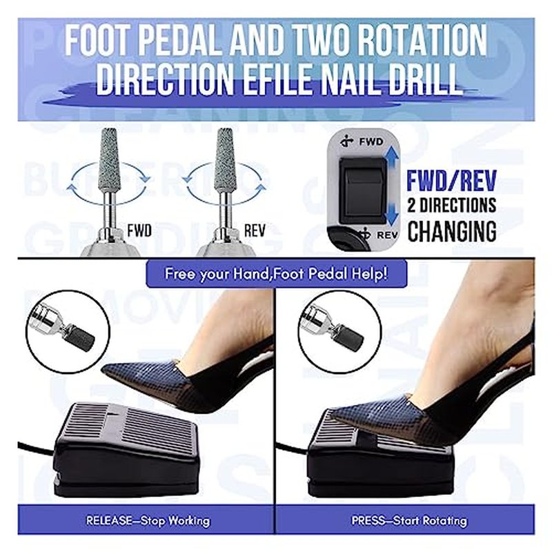30000RPM Electric Nail Drill for Acrylics & Gel Polish