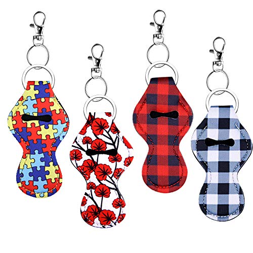 Duufin Chapstick Holder Keychains with Metal Clip (20-Pack)