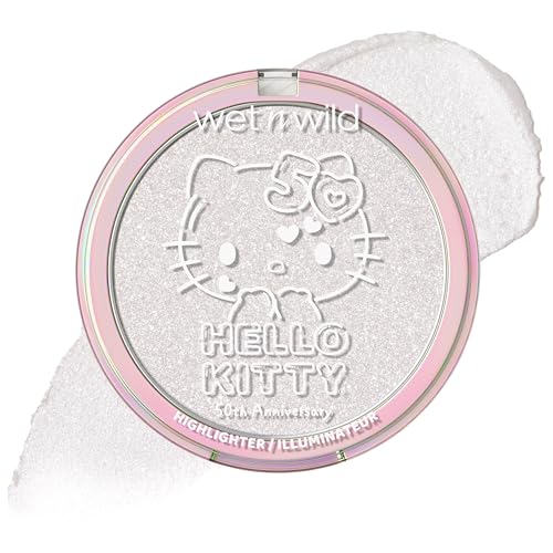 wet n wild Hello Kitty Highlighter, Multi-Dimensional Glow with Iridescent Pearls, Silky-Smooth Buildable & Blendable Formula, Cruelty-Free & Vegan - Kind Hearted