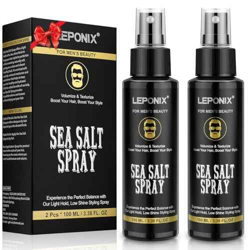 Sea Salt Spray for Men, Sea Salt Spray for Hair, Texturizing & Thickening With Kelp, Aloe Vera & Red Algae Extract, Adds Instant Volume & Light, Beach Waves Styling Product, Travel Hairspray 2x100ml