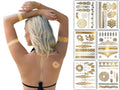 Terra Tattoos Gold Metallic Temporary Tattoo Sheets - 75+ Designs