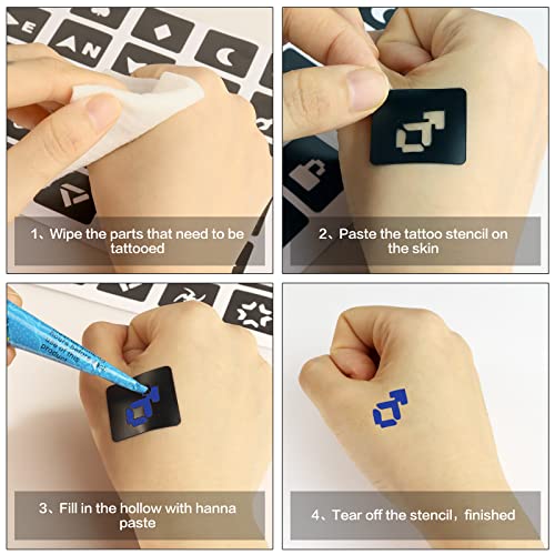 Henna Tattoo Stencil Kit - Self-Adhesive Body Art