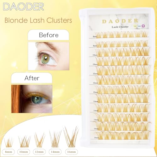 Brown Lash Clusters D Curl 8-16mm Mixed Length 96pcs