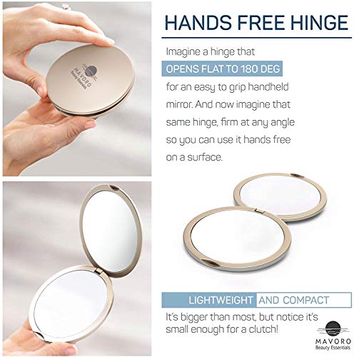 4" Compact Travel Makeup Mirror with 1x/10x Magnification