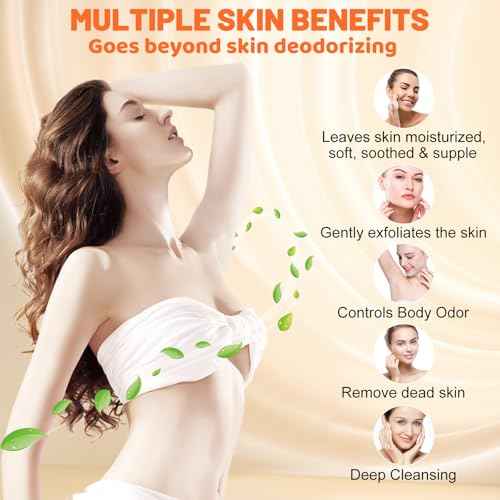 3 PCS Persimmon Soap Bar for Old People Smell, Natural Deodorant Body Face Bar Soap for Body Odor Control, Remove Bad Body Odor, Men & Women Deodorizing, Handmade Body Deeply Cleansing Bar Soap